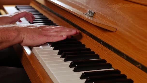 plan rapproché de l'homme jouant du piano avec rétroéclairage - Séquence, vidéo