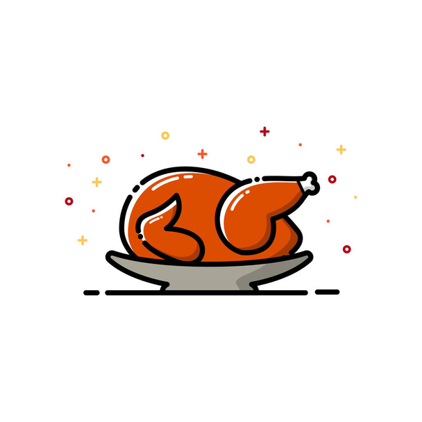 Chicken Grilled Vector with MBE Style. - Vector, Image