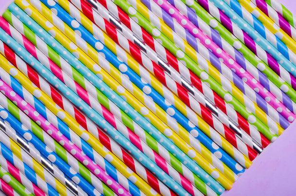 Colorful drink straws for background - Foto, Bild