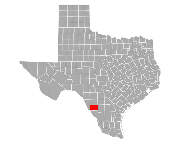 Mapa Dimmitu v Texasu - Vektor, obrázek