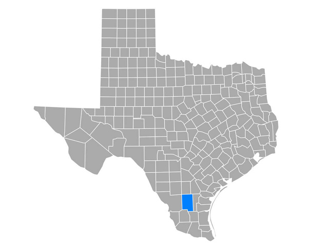 Mapa Duvalu w Teksasie - Wektor, obraz