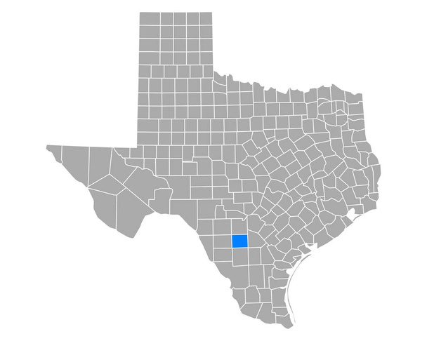 Mapa Frio w Teksasie - Wektor, obraz