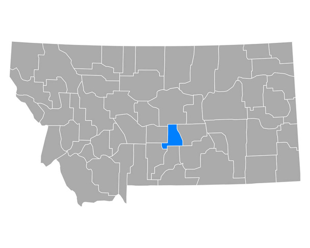 Kaart van Golden Valley in Montana - Vector, afbeelding