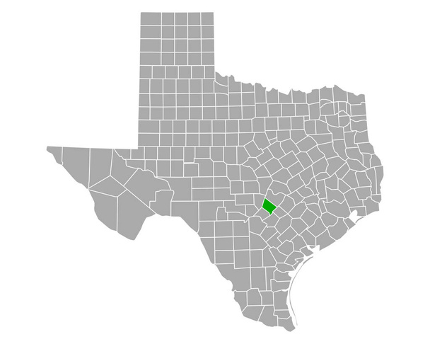 Teksas 'taki Hays Haritası - Vektör, Görsel