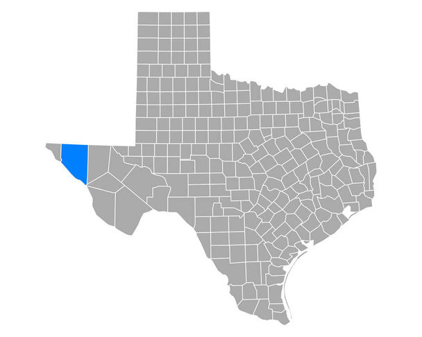 Karte von Hudspeth in Texas - Vektor, Bild