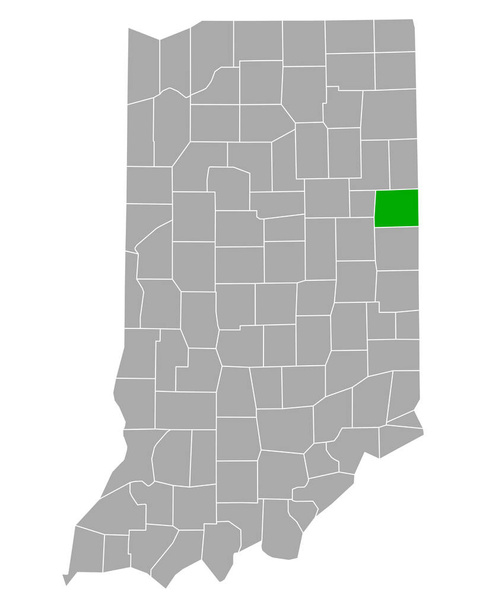 Mappa di Jay in Indiana - Vettoriali, immagini