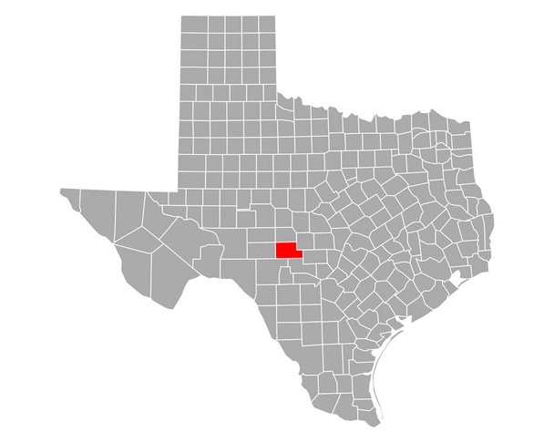 Map of Kimble in Texas - Vector, Image