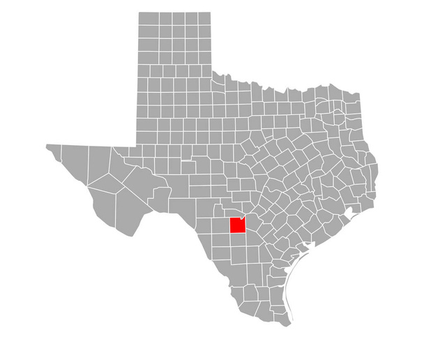 Mapa Medyny w Teksasie - Wektor, obraz