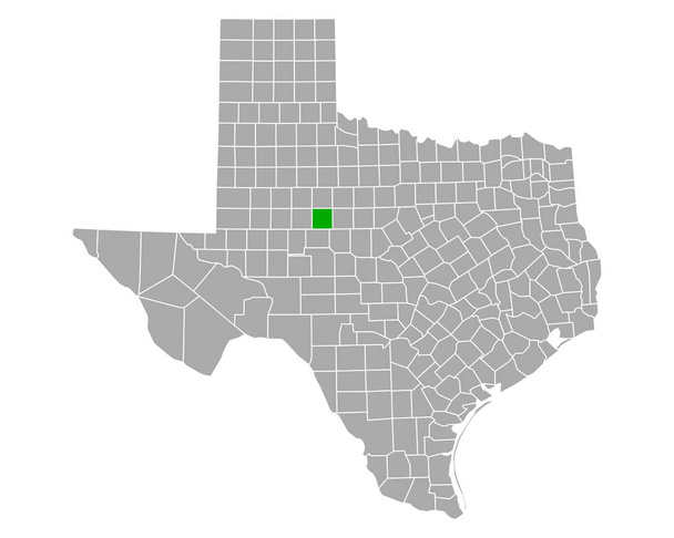 Mapa Nolana w Teksasie - Wektor, obraz