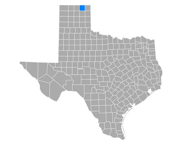 テキサス州のオチルツリー地図 - ベクター画像