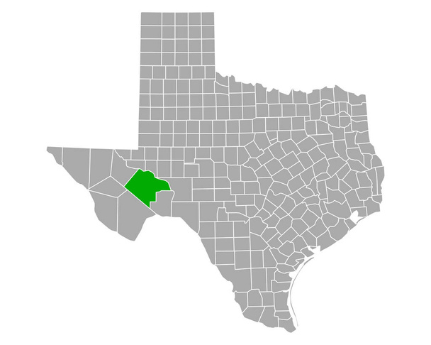 Mapa Pecosu v Texasu - Vektor, obrázek