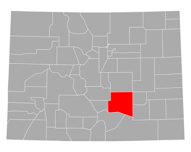 Pueblon kartta Colorado - Vektori, kuva