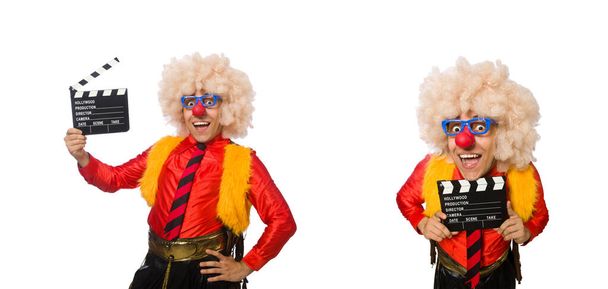 Смішний клоун у веселій концепції ізольований на білому
 - Фото, зображення