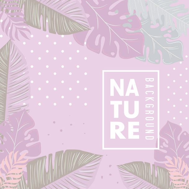 nature background of pink color pastel, tropical nature leaves - Vector, Imagen
