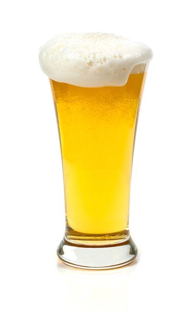 白を基調としたグラスビール - 写真・画像