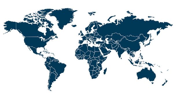 Mapa světa.Mapa globa.Zobecněná mapa světa.Mapa světa na izolovaném pozadí.Vektorové ilustrace eps - Vektor, obrázek