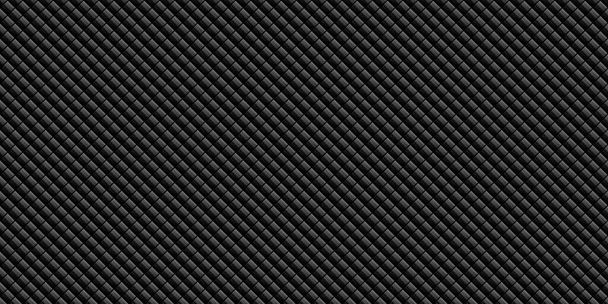 Donker zwart Geometrisch raster Carbon fiber achtergrond Moderne donkere abstracte naadloze textuur - Foto, afbeelding