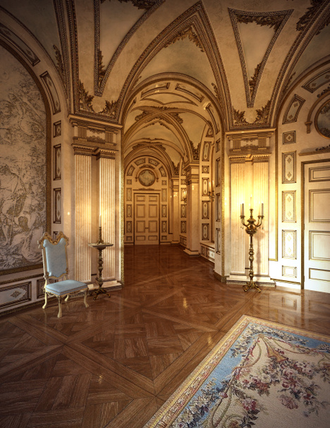 CGI Golden For Baroque Hallway
 - Фото, изображение