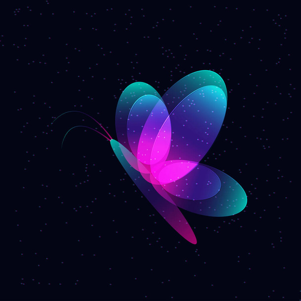 fényes pillangó, vektor illusztráció  - Vektor, kép