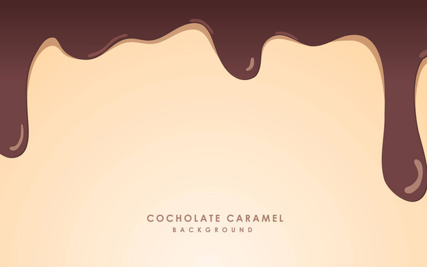 Melted caramel chocolate in top decoration - Vector, Image