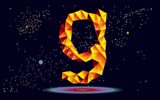 abstract letter g in the style of polygonal graphics - Wektor, obraz