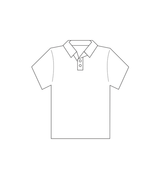 bílé tričko s límečkem přední šablona vektor - Vektor, obrázek