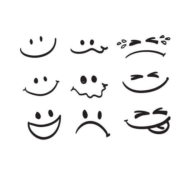 Set of Hand draw cartoon emotion vector - Vector, Image
