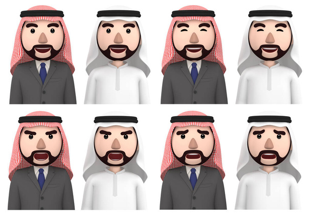 Islam man character portrait, 3D illustration - Photo, Image