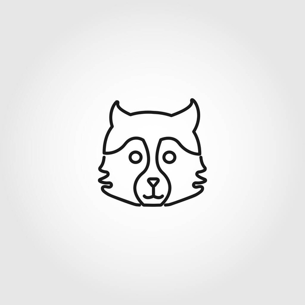 Wolf-Vektorlinien-Symbol auf weißem Hintergrund - Vektor, Bild