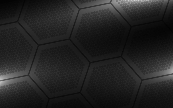 Zwarte zeshoek textuur achtergrond vector - Vector, afbeelding
