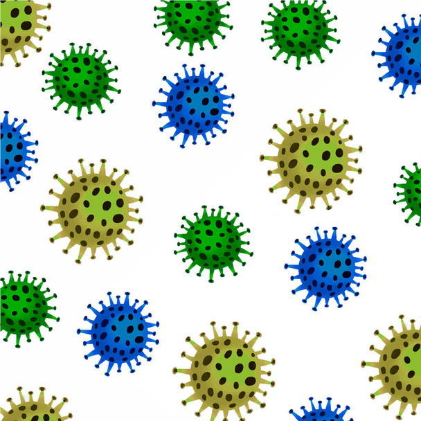 joukko Coronavirus bakteerisolun kuvake, 2019-nCoV, Covid-2019, Covid-19 Novel Coronavirus bakteerit. Ei infektiota ja pysäyttää Coronavirus Käsitteet. Vaarallinen Coronavirus solu Kiinassa, Wuhan. - Valokuva, kuva