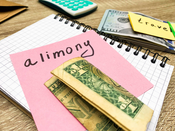 Concept demonstrates the payment of alimony, money allocated for the child - Foto, immagini