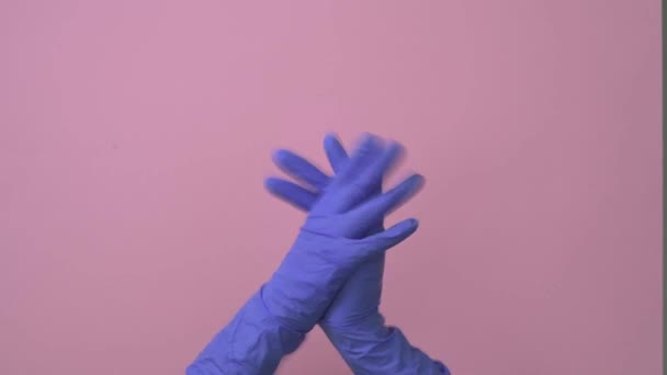 Hands in medical gloves clap their hands. Thanks to the doctors for the work. - Footage, Video