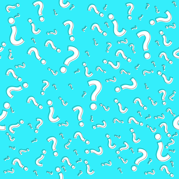Question mark seamless pattern. Trivia poster design template, random punctuation marks background, quiz loading page, vector illustration - Vector, Image