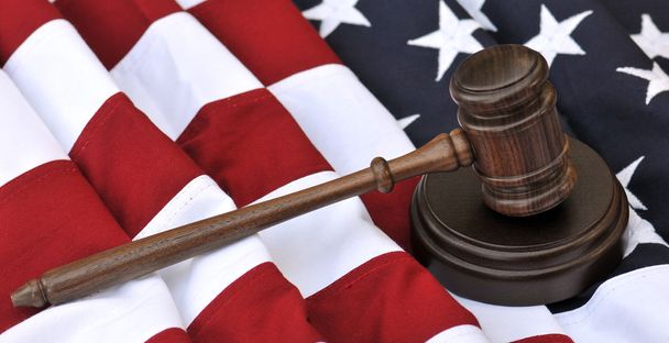 American flag and judicial symbols - Photo, Image