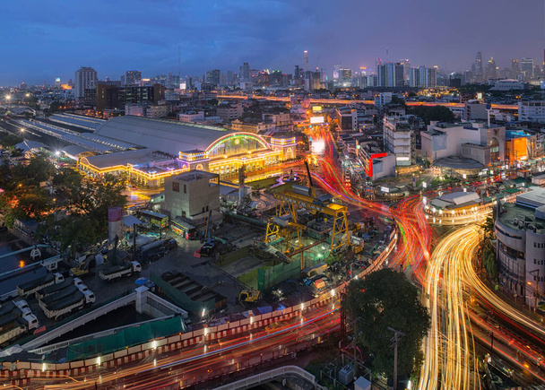 Traffic Twilght City Bangkok Thailand  - Photo, Image