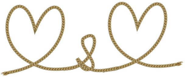 Два дизайни серця зроблені в мотузці
 - Фото, зображення
