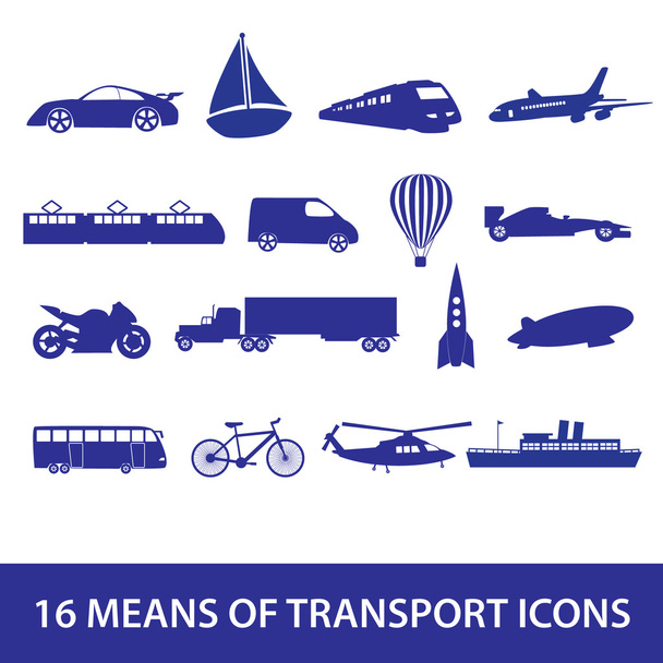 means of transport icon set eps10 - Vektor, kép