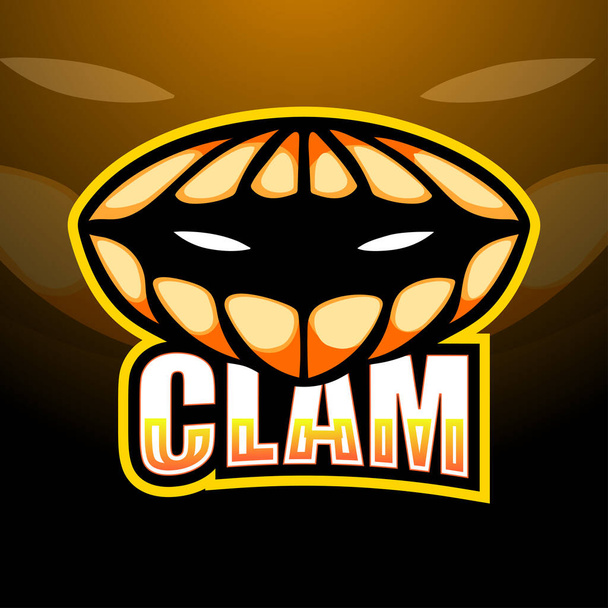 Vektorová ilustrace designu loga Clam maskota - Vektor, obrázek