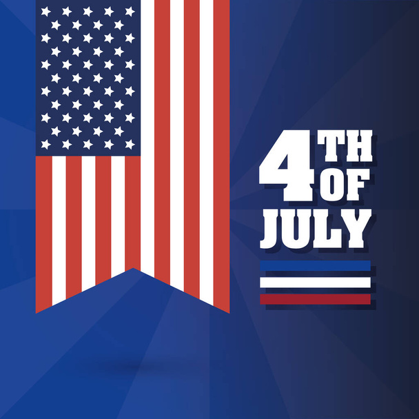 Usa flag banner of 4th july vector design - ベクター画像