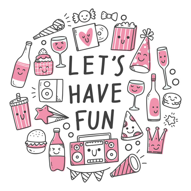 vector set of lets have fun - Vector, Image