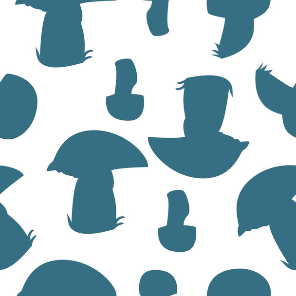 Mushroom pattern in blue on a white background - ベクター画像