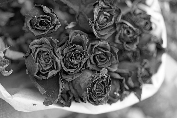 букеты черного цвета сухих роз закрыть фото            - Фото, изображение