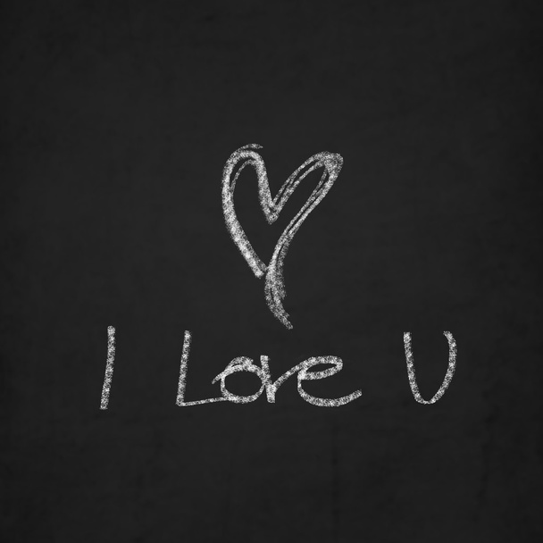 Valentijn bericht op een schoolbord - Foto, afbeelding