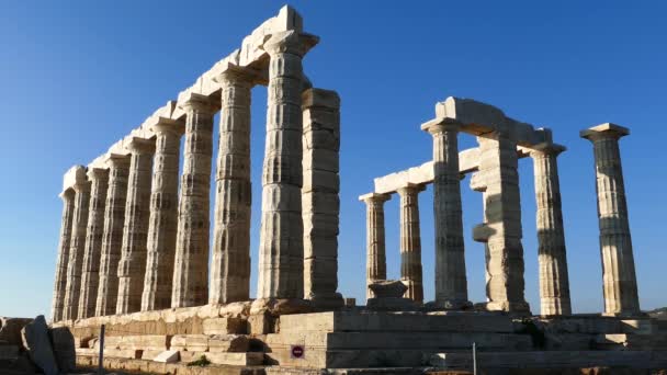 Świątynia Posejdona na Przylądku Sounio Grecja - Materiał filmowy, wideo