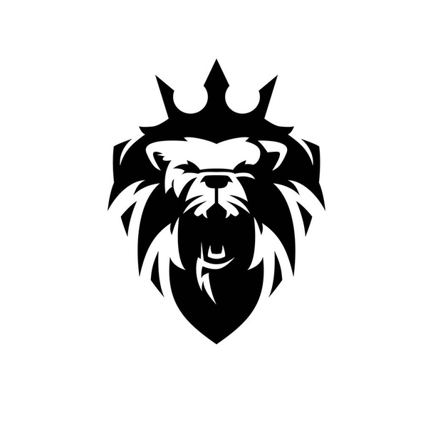 león rey escudo logo vector icono ilustración
 - Vector, Imagen