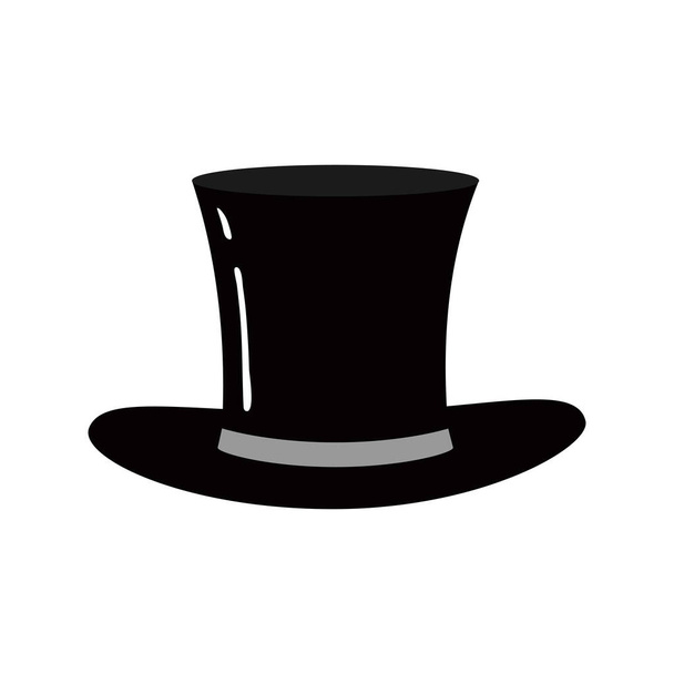 Cylinder Hat black and white Flat Icon. Vector Illustration. - Vector, Image