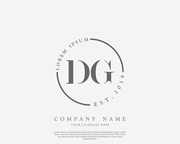 Initial letter DG beauty handwriting logo vector - Vector, Image
