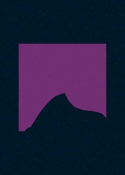 Heather Purple color Bergen rotsen silhouet kunst logo ontwerp illustratie - Vector, afbeelding