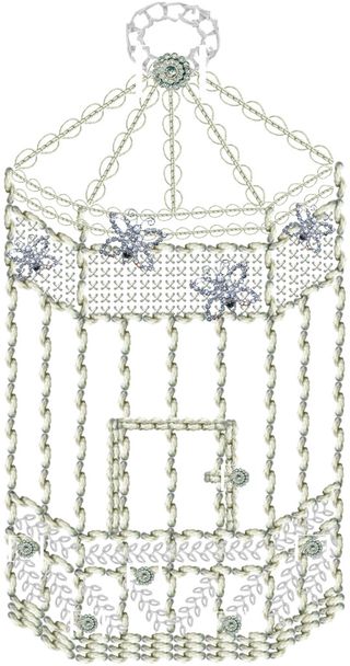 Victorian vintage embroidered birdcage - Zdjęcie, obraz